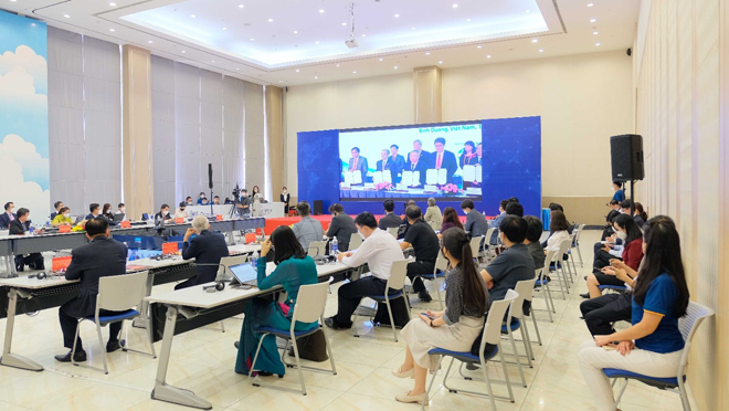 Lễ ký kết trực tuyến thỏa thuận hợp tác chiến lược giữa tỉnh Bình Dương và quận Gangnam