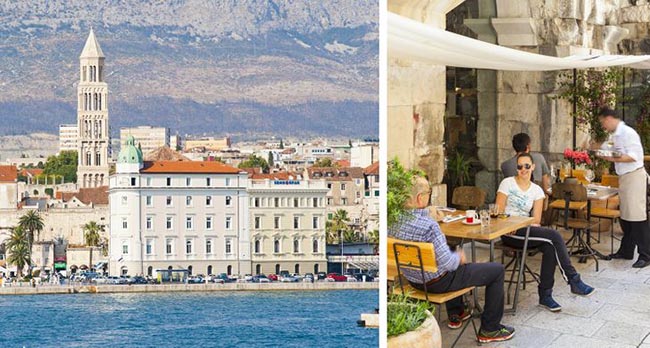 5. Split, Croatia

Là một thị trấn bên bờ biển, Split rất nhộn nhịp nhưng không quá đông đúc khách du lịch. Nơi này có thể là một sự thay thế hoàn hảo cho một thị trấn ven biển Tây Ban Nha chật chội. Bạn có thể tận hưởng không gian của riêng mình trong một vịnh nhỏ ở nơi này.
