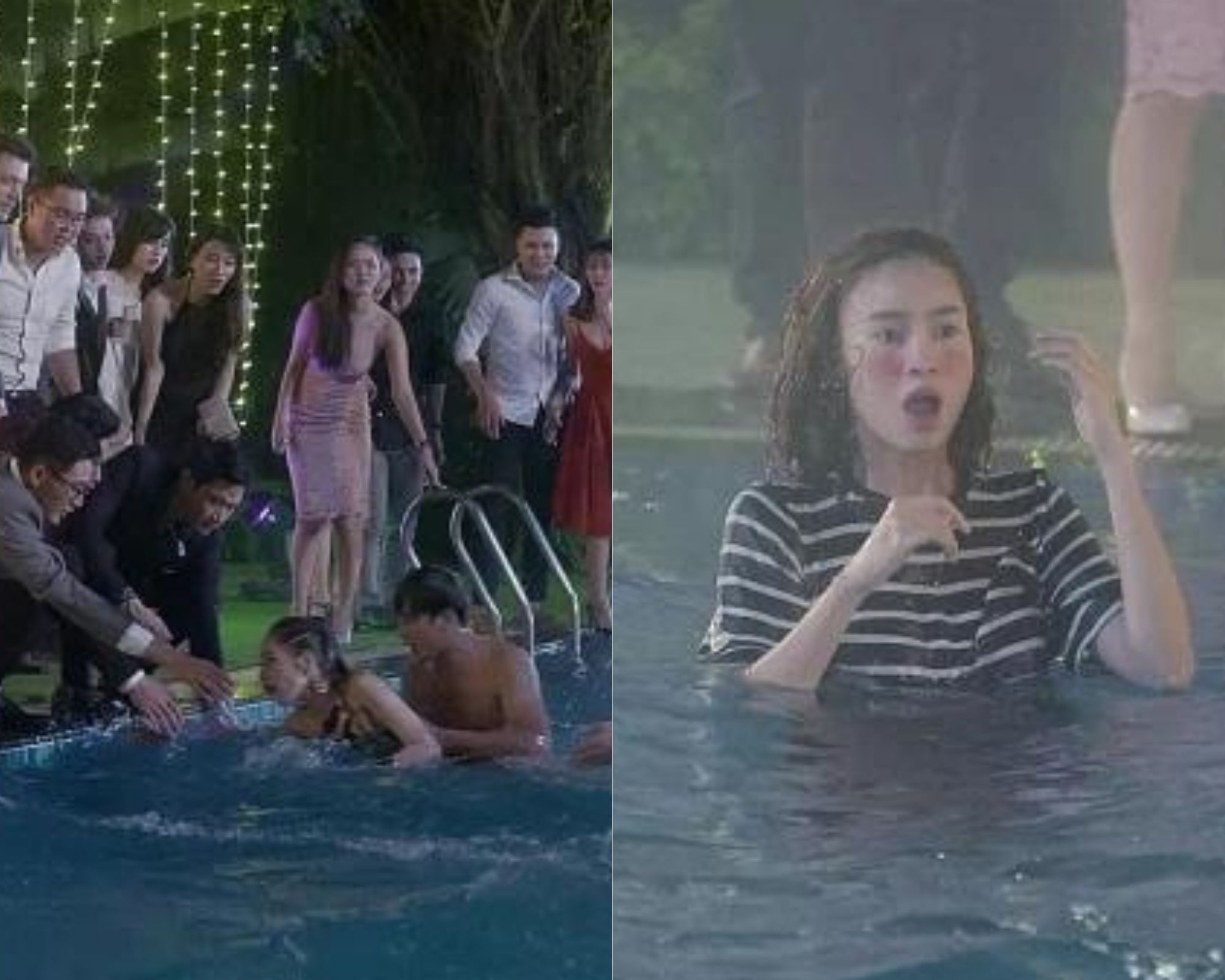 Trong khi Hạ Linh được mọi người cứu lên bờ thì An Chị phải tự mình ngoi lên