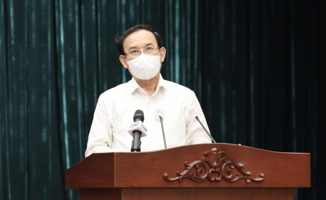 Bí thư Thành uỷ TP HCM Nguyễn Văn Nên phát biểu chỉ đạo hội nghị chiều 8-1