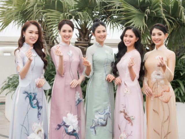 Đời sống Showbiz - Ngọc Hân cùng dàn Á hậu mặc áo dài mỏng tang trong ngày đông lạnh