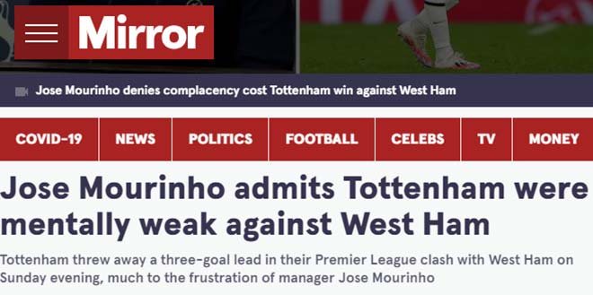Những lần Mourinho chỉ trích tâm lý học trò ở Chelsea, MU và Tottenham