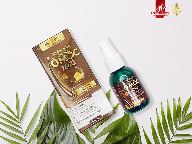 Xịt dưỡng tóc Organic Ô Mộc Nhu hỗ trợ phục hồi hư tổn tóc.