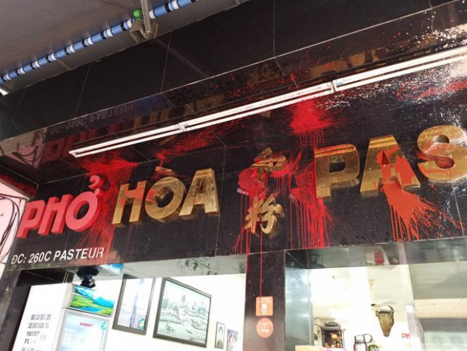 Quán Phở Hòa lúc xảy ra sự việc