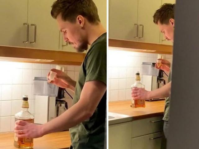 Bạn trẻ - Cuộc sống - Clip: Vợ sốc khi bắt quả tang chồng uống rượu bằng thứ này