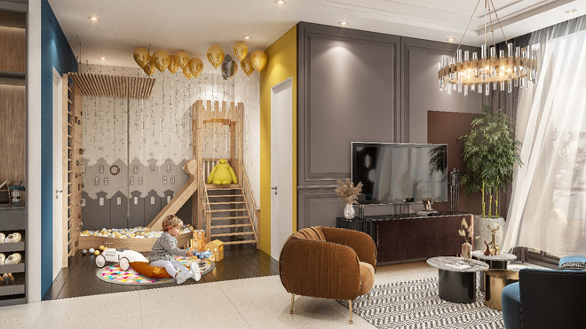 Góc vui chơi trong căn hộ. Ảnh minh họa