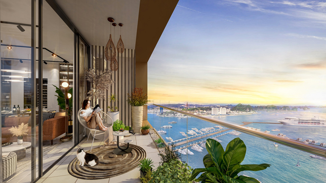 View trác tuyệt từ ban công căn hộ. Ảnh minh họa