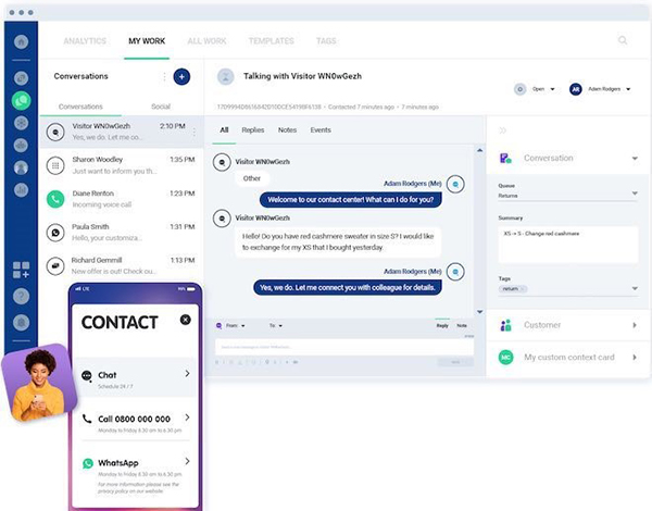 Doanh nghiệp có thể triển khai giải pháp tổng đài ảo đa kênh, được thiết kế để cải thiện trải nghiệm của khách hàng và hỗ trợ tư vấn viên nhờ tương tác đa kênh.