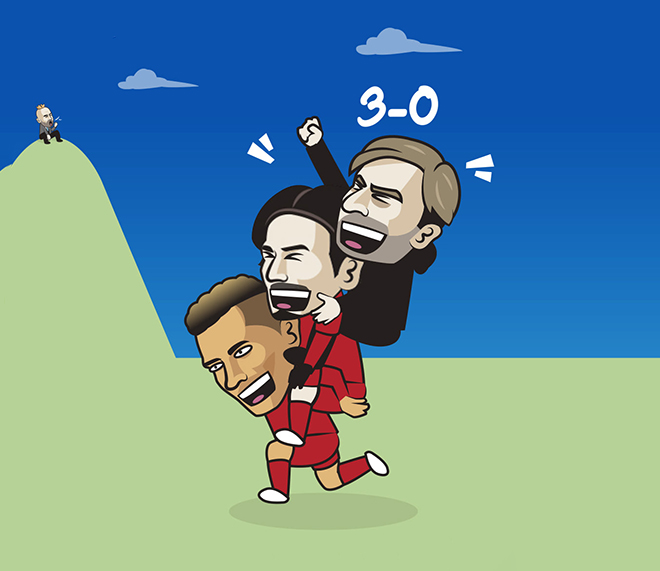 Liverpool thắng nhẹ nhàng để bám đuổi Man City.