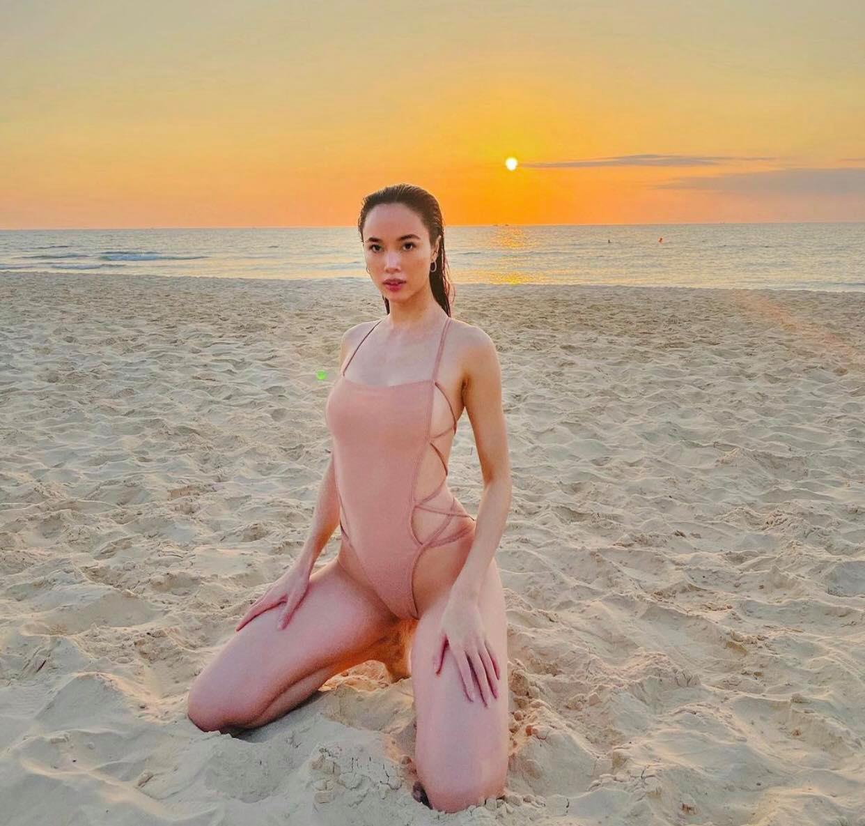 Là một người chăm tập thể thao, Vũ Ngọc Anh dễ dàng đạt được số đo 3 vòng chuẩn mực.