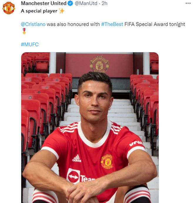 Trang Twitter của MU vinh danh Ronaldo