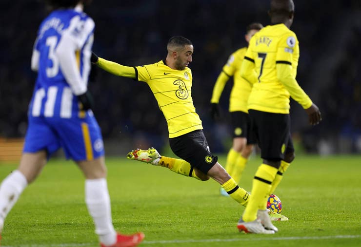 Siêu phẩm sút xa của Hakim Ziyech không thể giúp Chelsea giành trọn 3 điểm trên sân&nbsp;của Brighton