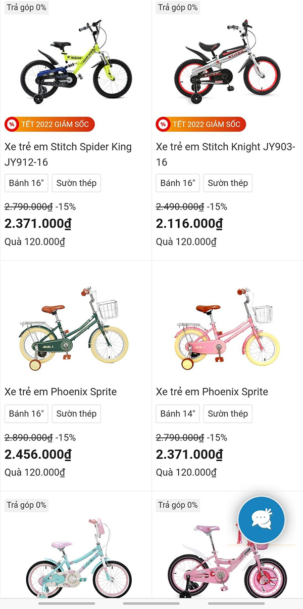 Nhiều lựa chọn xe đạp trẻ em, món quà đáng mong chờ cho các bạn nhỏ