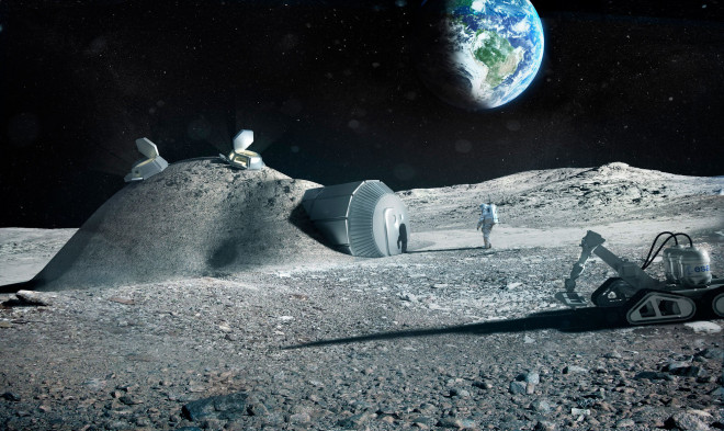 Phác thảo "căn cứ mặt trăng" - Ảnh: ESA