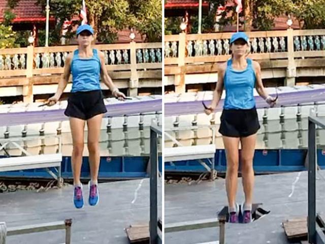 Bạn trẻ - Cuộc sống - Clip: Nhảy dây trên cầu tàu, người phụ nữ nhận cái kết đắng