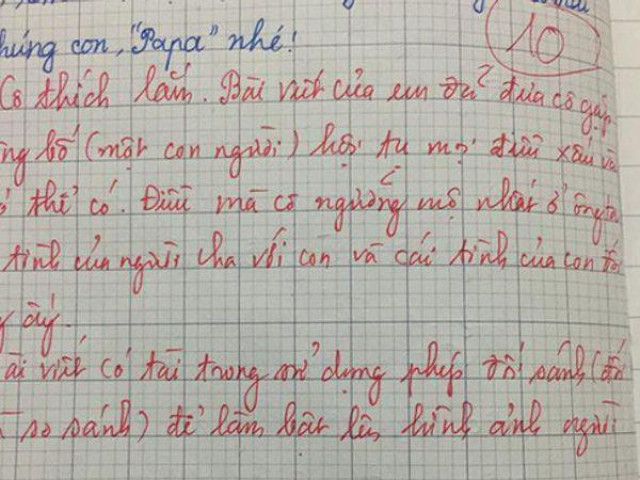 Bạn trẻ - Cuộc sống - Bài văn tả bố xấu hết phần thiên hạ đạt 10 điểm của cô bé lớp 5