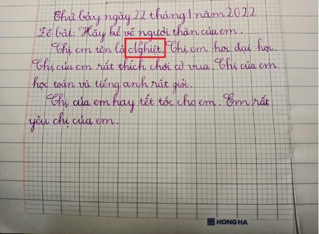 Em gái viết văn tả chị nhưng lại mắc lỗi "dở khóc dở cười", khiến "nhân vật" chỉ muốn "độn thổ" - 1