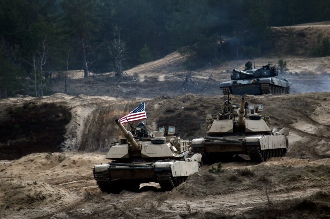 Xe tăng Mỹ tham gia tập trận ở Latvia.