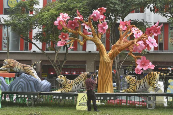 Tượng hổ trang trí tại Singapore. Ảnh
- Straitstimes