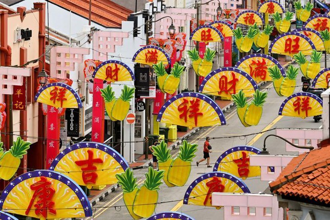 Khu phố Tàu ở Singapore trang hoàng
rực rỡ đón năm mới âm lịch. Ảnh: Straitstimes
