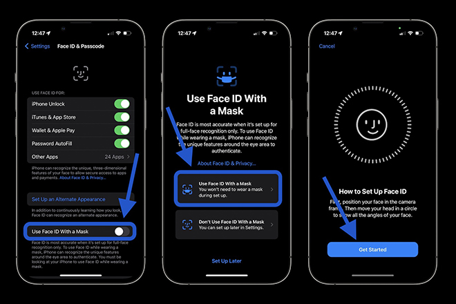 Cách mở khóa Face ID trên iPhone khi đeo khẩu trang không cần Apple Watch - 3