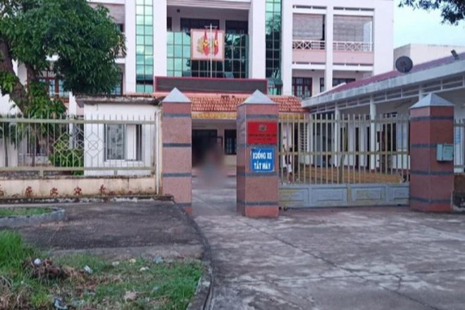 Trụ sở Công an huyện Vân Canh, nơi có 9 cán bộ, chiến sĩ vừa bị kỷ luật. Ảnh: Quang Huy