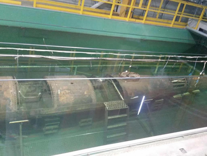 Tàu ngầm H.L. Hunley sau khi được trục vớt. Nguồn: Naval Historical Center / Wikimedia Commons