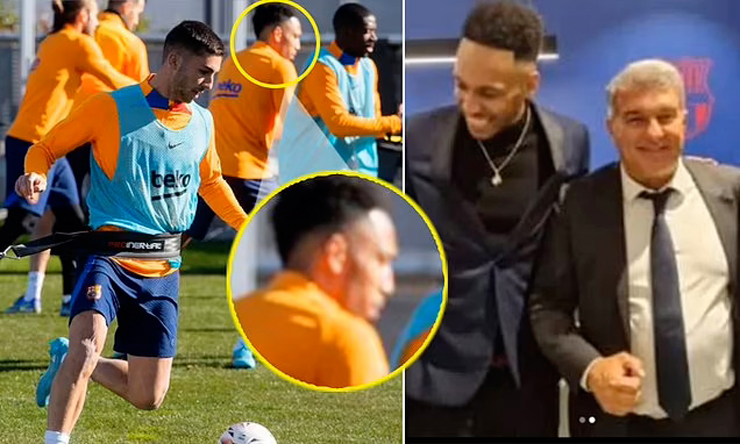 Aubameyang đã tập luyện cùng Barcelona dù chưa được công bố chính thức