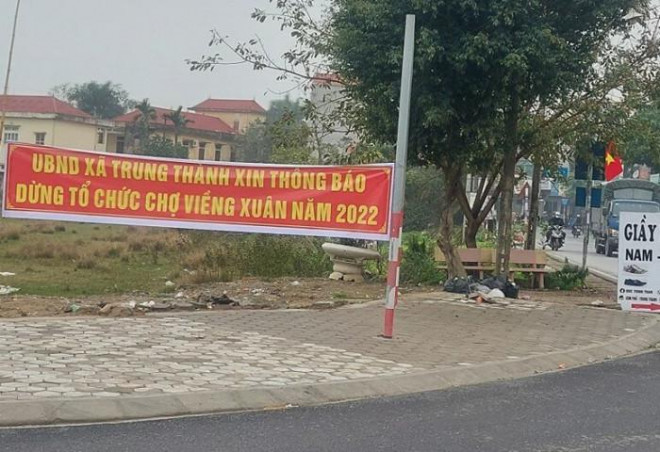 UBND xã Trung Thành, huyện Vụ Bản thông báo dừng tổ chức chợ Viềng Xuân 2022