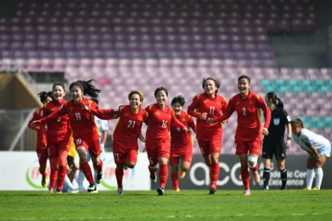 Tuyển nữ Việt Nam giành vé đến World Cup 2023. Ảnh: AFC.