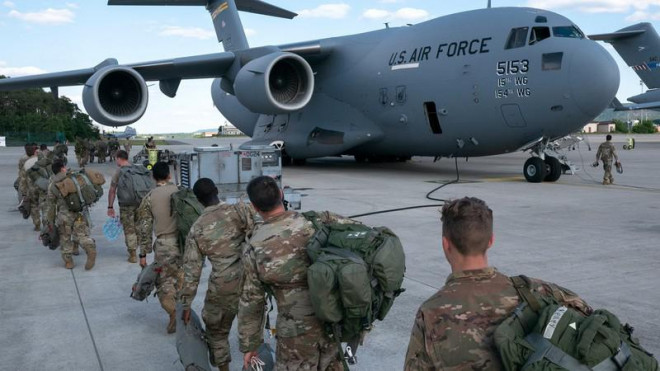 Lính nhảy dù thuộc Sư đoàn Dù 82 của Mỹ tại Căn cứ Không quân Ramstein, Đức hồi tháng 6-2019.&nbsp; Ảnh: KHÔNG QUÂN MỸ