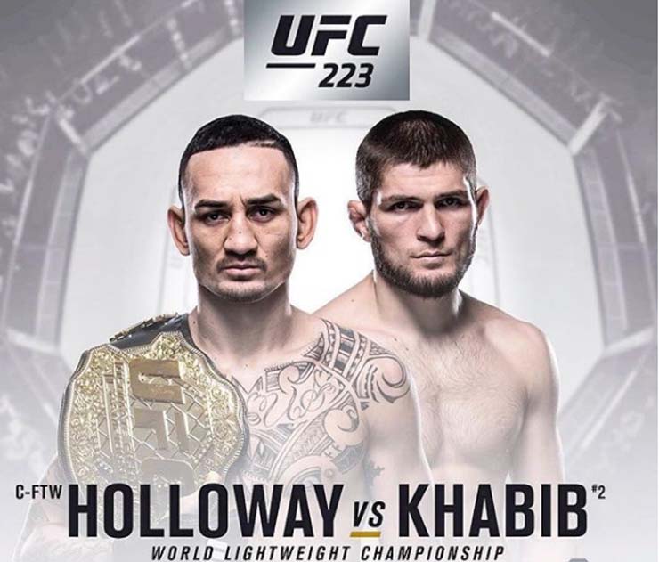 Holloway (trái) sắp đối đầu Khabib