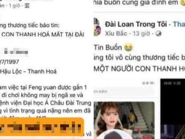 Tin tức trong ngày - Đang sống bình thường, tá hỏa thấy mình bị dựng chuyện tử vong ở Đài Loan
