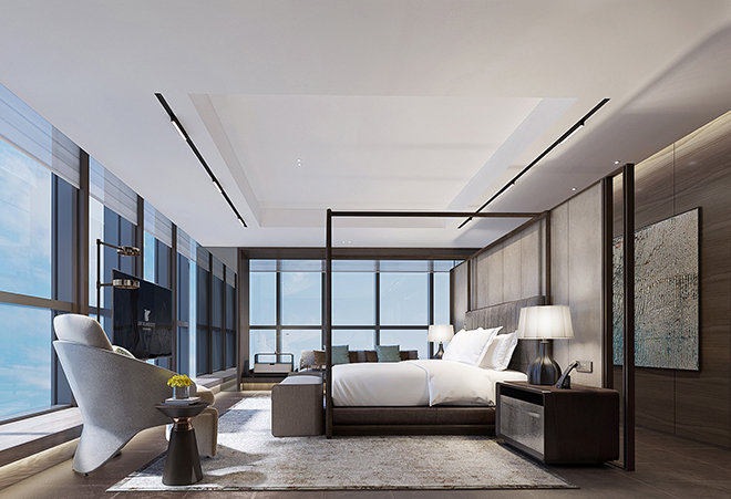 Phòng ngủ Master sang trọng tại khách sạn JW Marriott Changsha