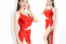 Khánh My trở thành tâm điểm trên thảm đỏ ngày 14/2