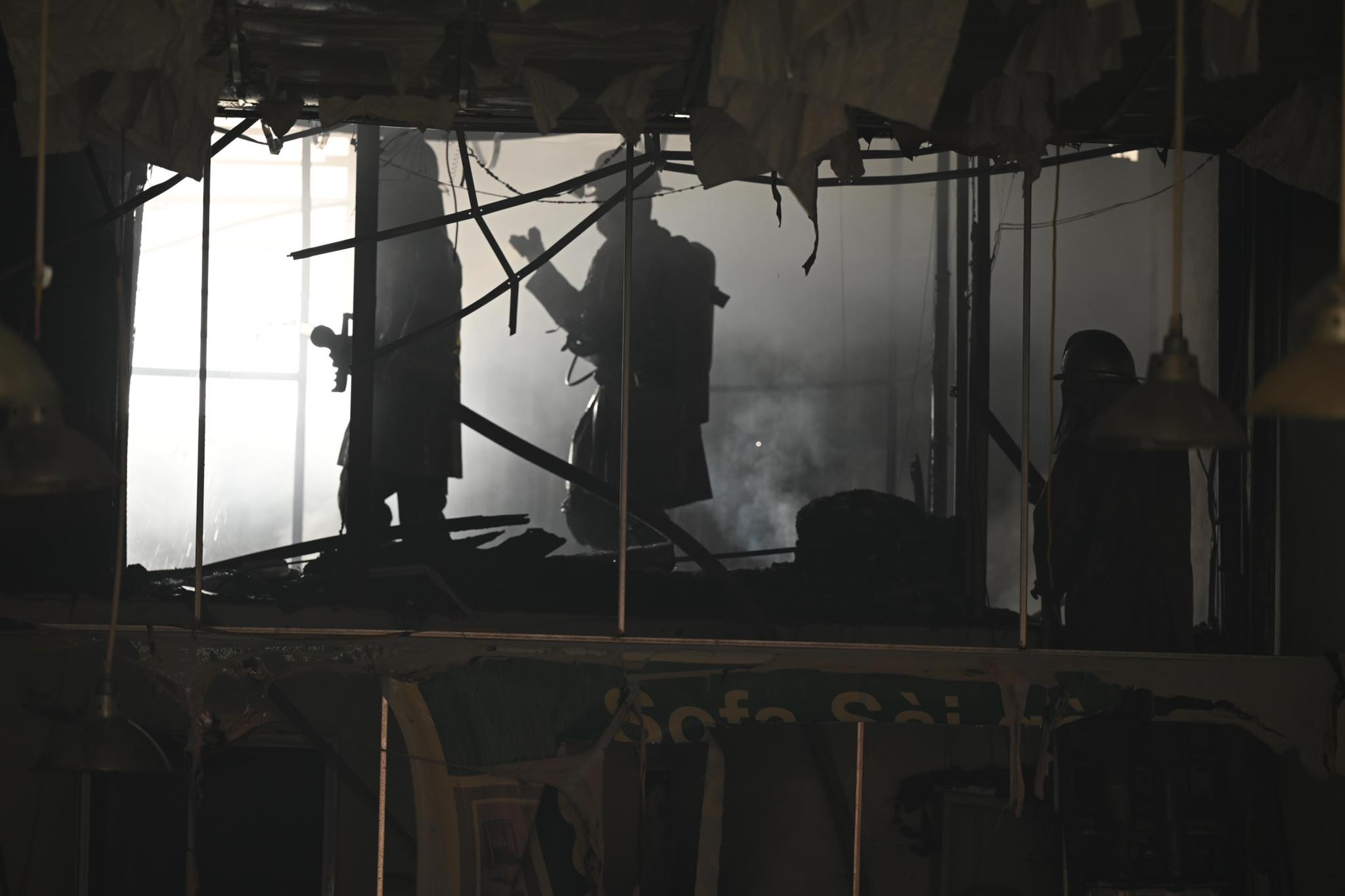 Hiện trường nơi xảy ra vụ hoả hoạn.