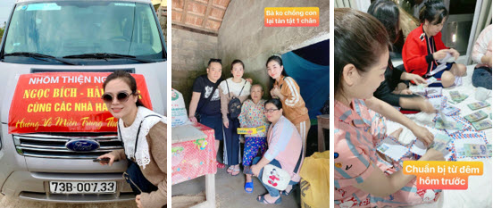 Hình ảnh trong đợt thiện nguyện của nữ doanh nhân