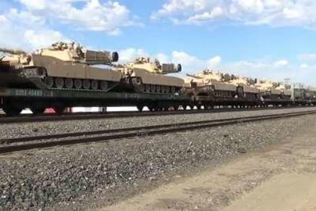 Xe tăng Mỹ xuất hiện ở thành phố Ba Lan, cách vùng Kaliningrad của Nga khoảng 18km.