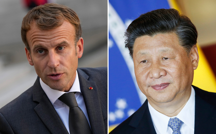 Tổng thống Pháp Emmanuel Macron và Chủ tịch Trung Quốc Tập Cận Bình đã có cuộc điện đàm trong ngày 16/2. Ảnh - SM