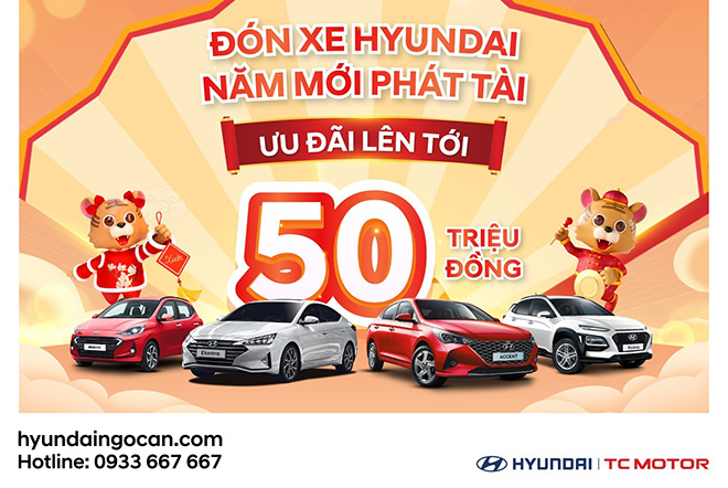 Ưu đãi lên tới 50 triệu đồng khi mua xe Hyundai trong tháng 2 - 1