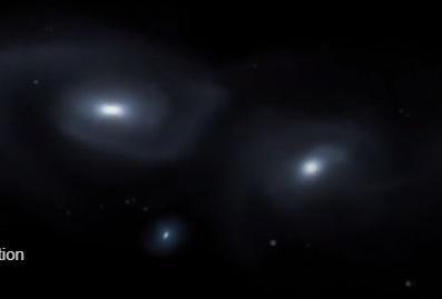 Ba thiên hà xích lại gần nhau qua hình ảnh chụp lại từ kính thiên văn Hubble mới.