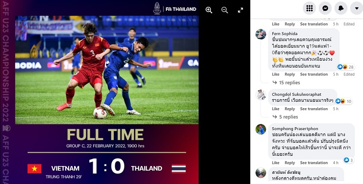 CĐV Thái Lan tranh luận sôi nổi về trận thua trước U23 Việt Nam