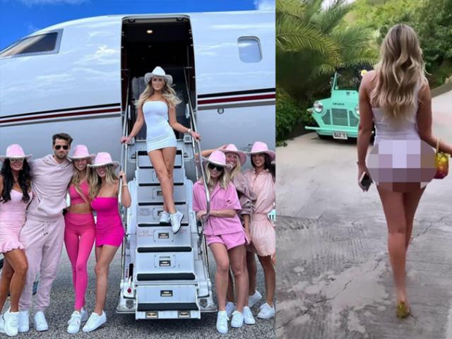 Thể thao - Vợ golfer mặc đồ xuyên thấu "vòng 3", vui vẻ cùng dàn "trai xinh gái đẹp"