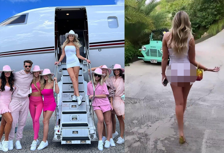 Golfer's wife wearing see-through clothes "round 3", having fun with the band "beautiful boys and girls"  - first