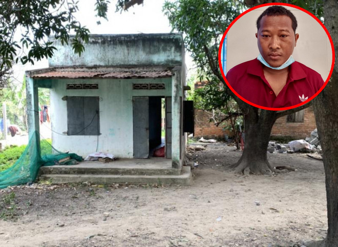 Mấu Điện (ảnh nhỏ) và căn nhà của nạn nhân Mấu Thị Xanh - nơi xảy ra vụ án