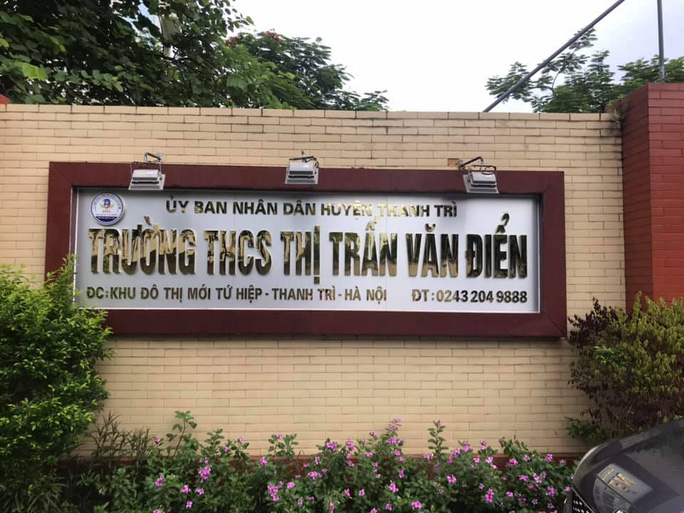 Trường THCS Thị trấn Văn Điển trừ thi đua đối với các trường hợp giáo viên là F0. (Ảnh: NLĐ).