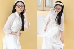 Phương Mỹ Chi diện áo dài, khoe sắc trong veo ở tuổi 19