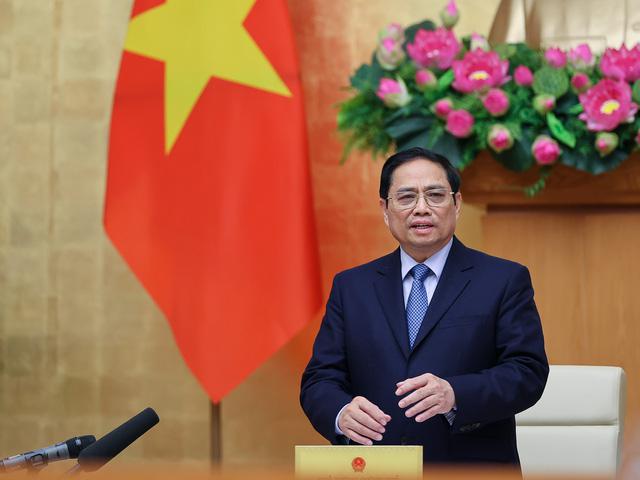 Thủ tướng Phạm Minh Chính phát biểu chỉ đạo tại phiên họp Chính phủ thường kỳ tháng 2 - Ảnh: Nhật Bắc