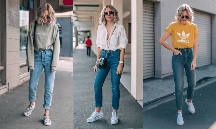 Đơn giản nhưng chưa bao giờ lỗi mốt chính là quần skinny jeans.