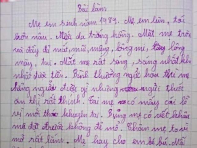 Bạn trẻ - Cuộc sống - Bài văn tả mẹ "thô nhưng thật" của học sinh tiểu học khiến dân mạng được phen cười thả ga